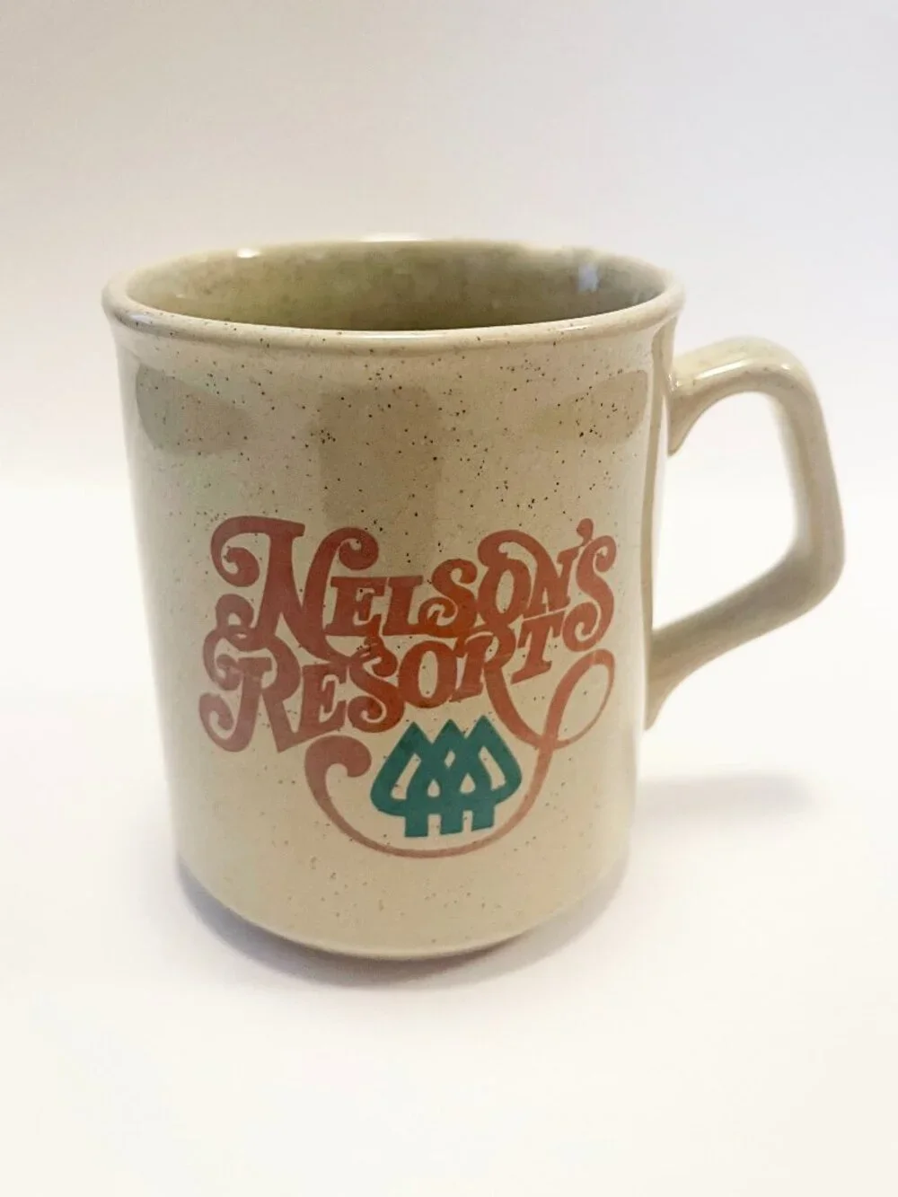 Vintage Nelson's Resort Crane Lake Minnesota MN Speckled Ceramic Coffee Mug